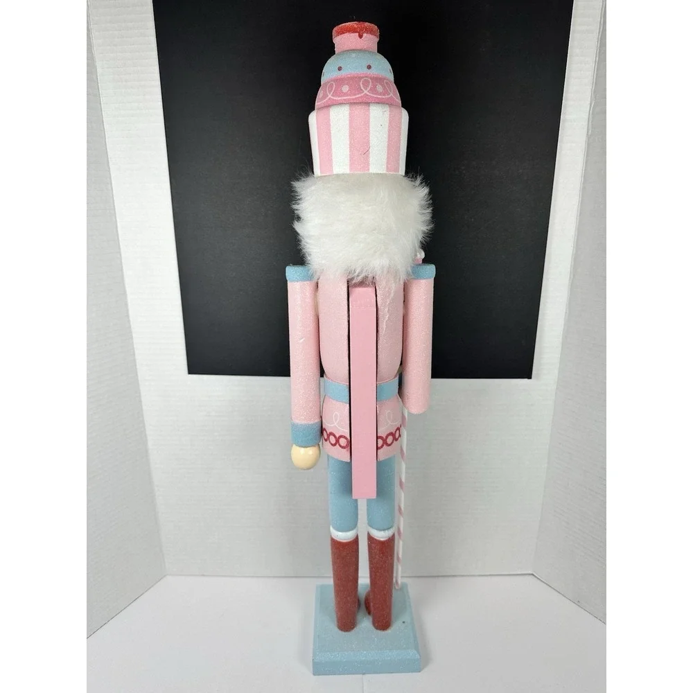 Pastel Candy Nutcracker 24 in Pink Blue Glitter Christmas Decor Sweet Shoppe